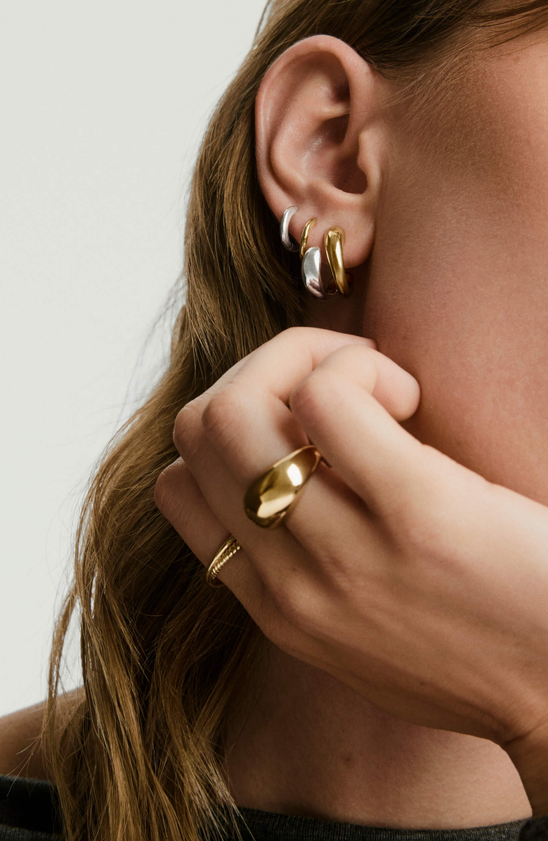 MEJURI Jojo Double Hoop Earrings, Alternate, color, Gold Vermeil / Sterling Silver