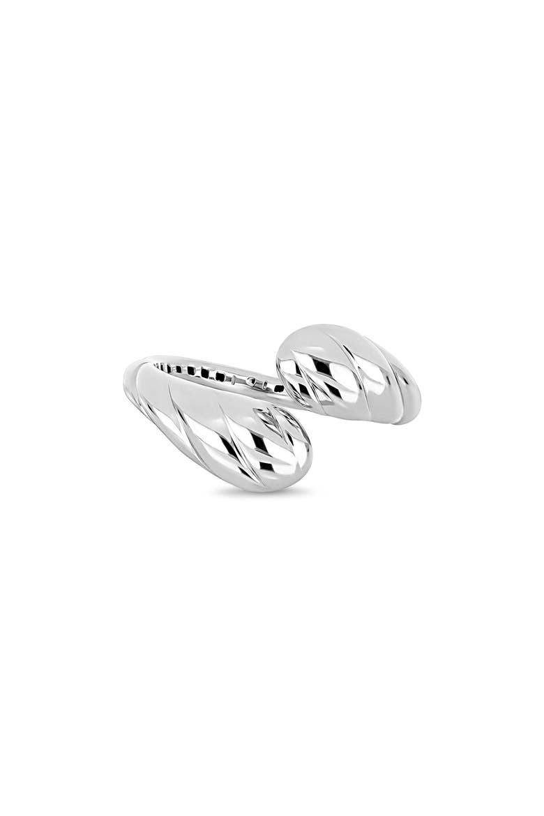 14K Gold Textured Bypass Statement Ring (Online Trunk Show), Alternate, color, 14K WHITE GOLD