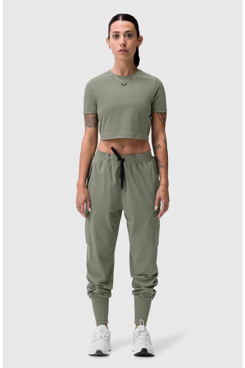 Lycra Cropped Tee, Alternate, color, Sage