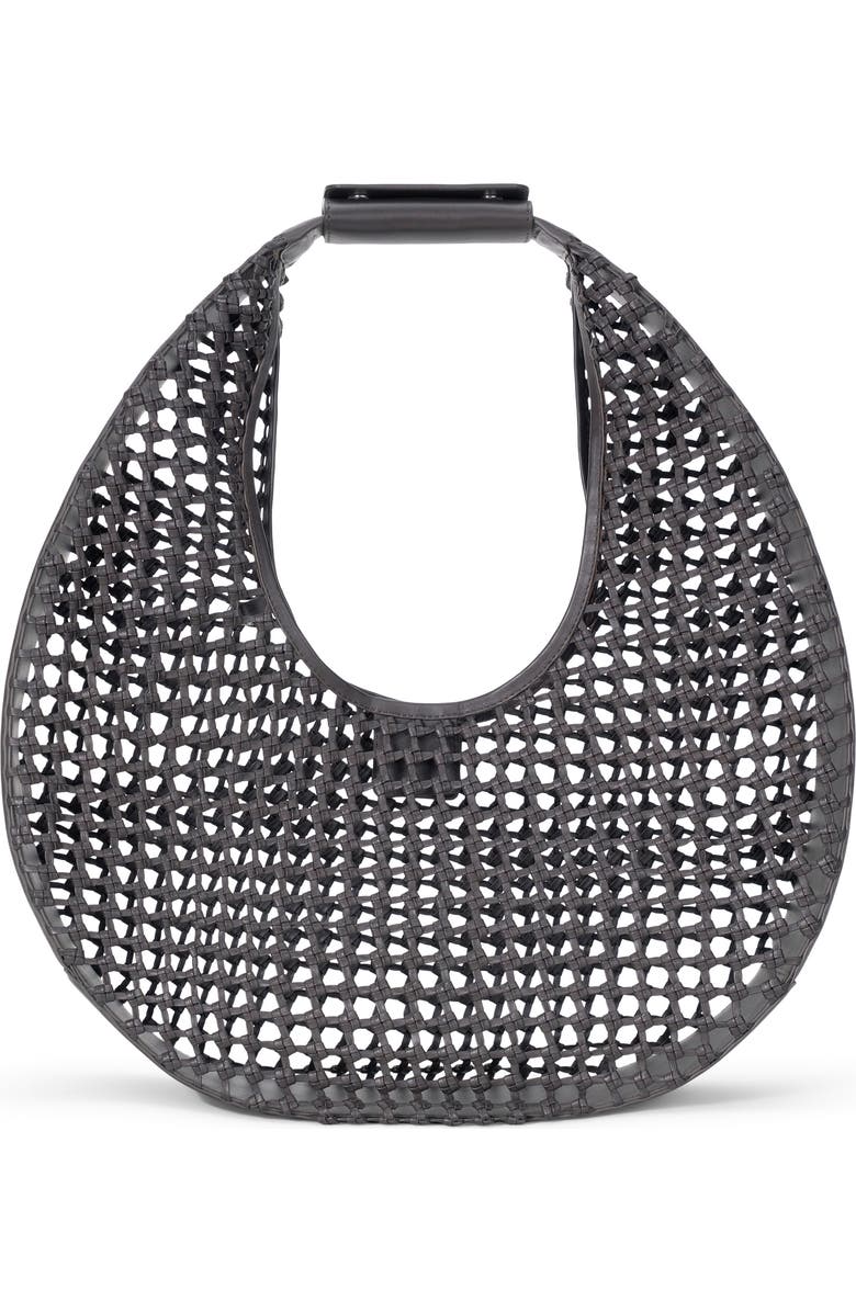 STAUD Moon Woven Leather Top Handle Tote, Alternate, color, Dark Espresso