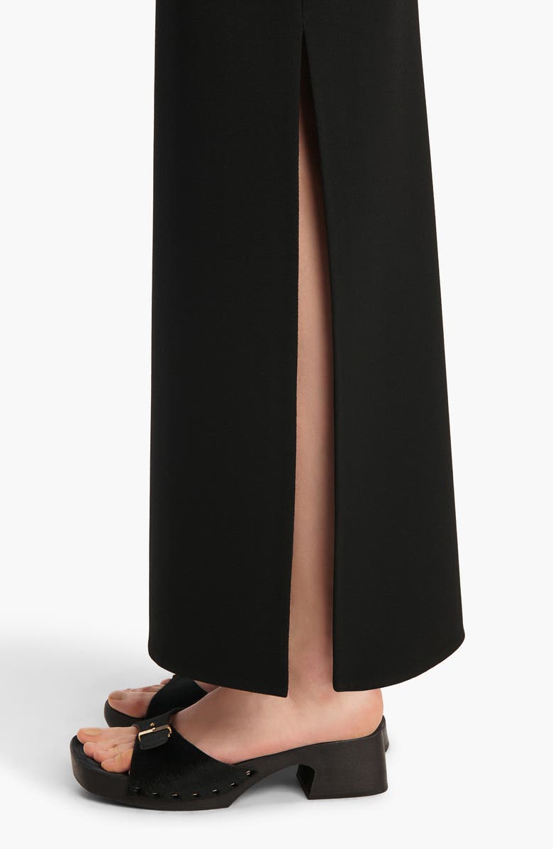 Khaite Lilith Compact Crepe Jersey Maxi Skirt, Alternate, color, Black