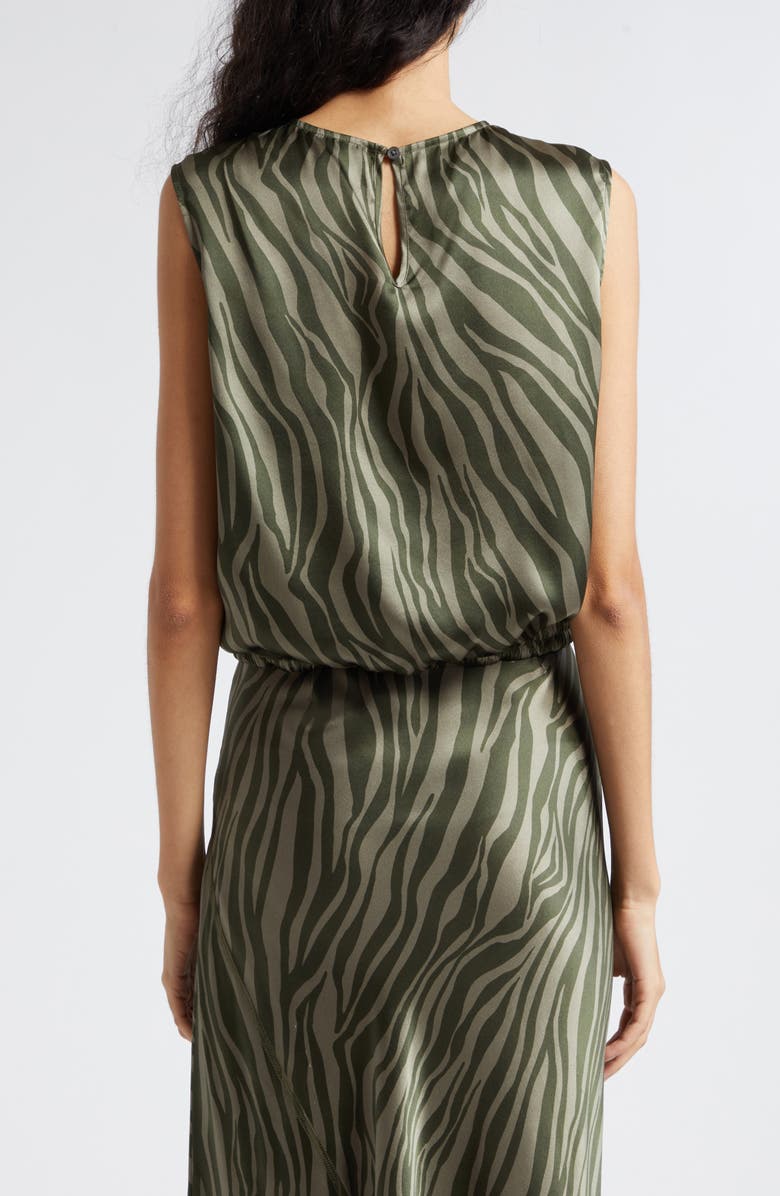 ATM Anthony Thomas Melillo Zebra Stripe Silk Charmeuse Top, Alternate, color, 