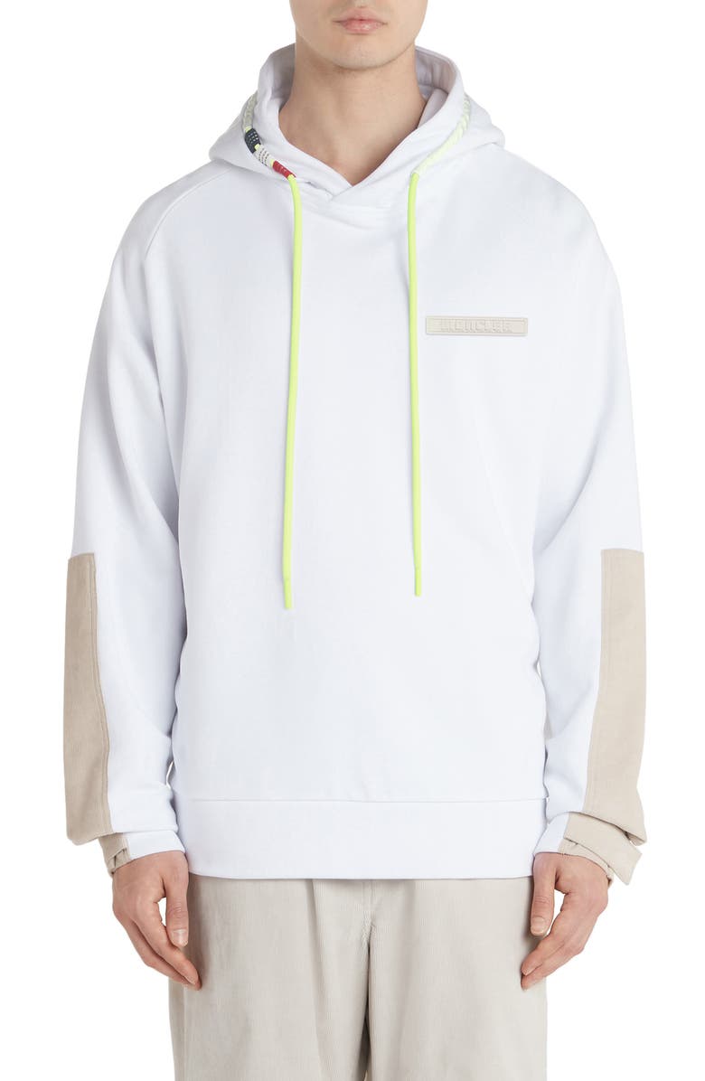 Moncler Corduroy Patch Pullover Hoodie, Main, color, 