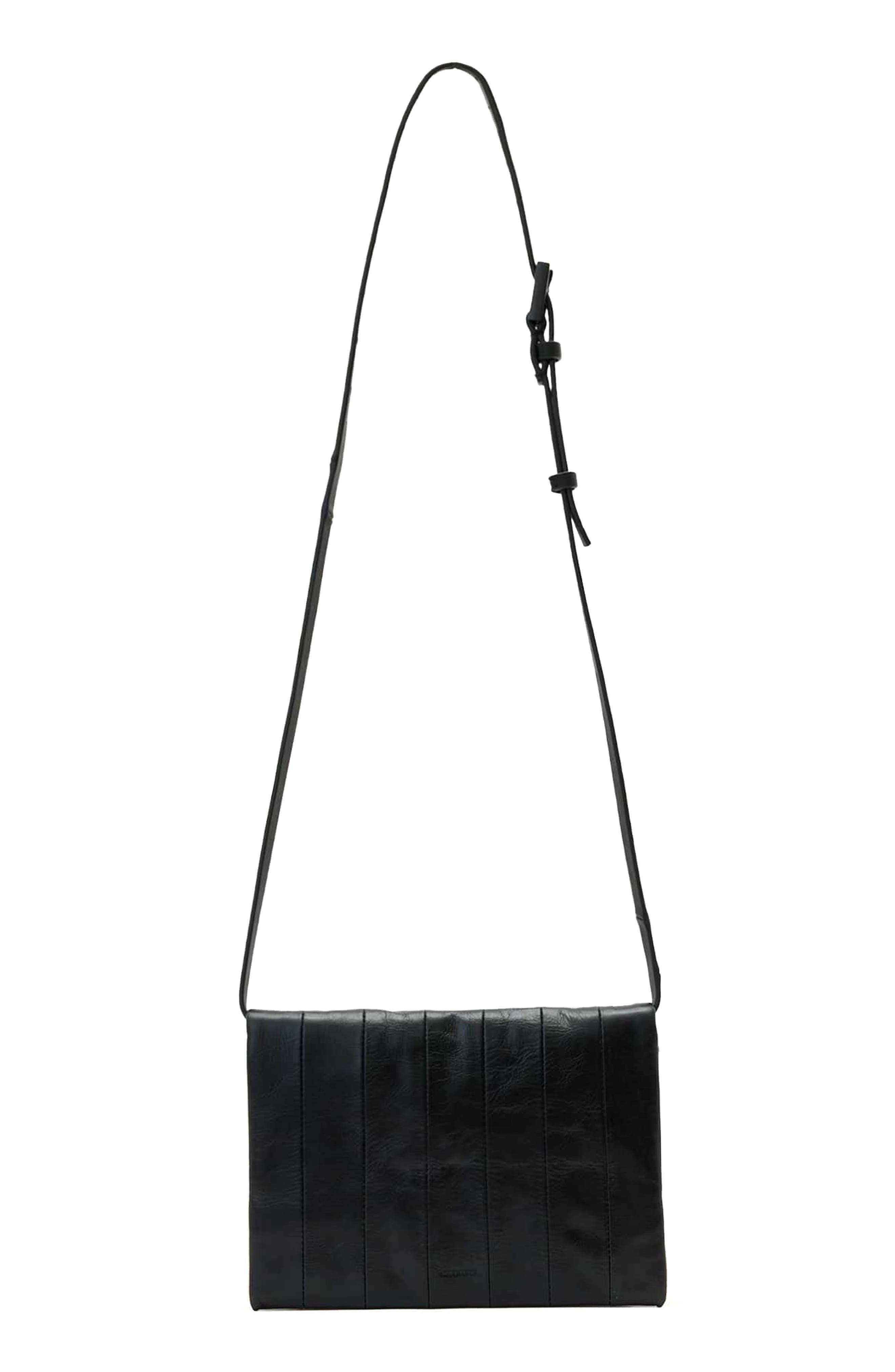 AllSaints Uma Leather Crossbody Bag, Main, color, Black