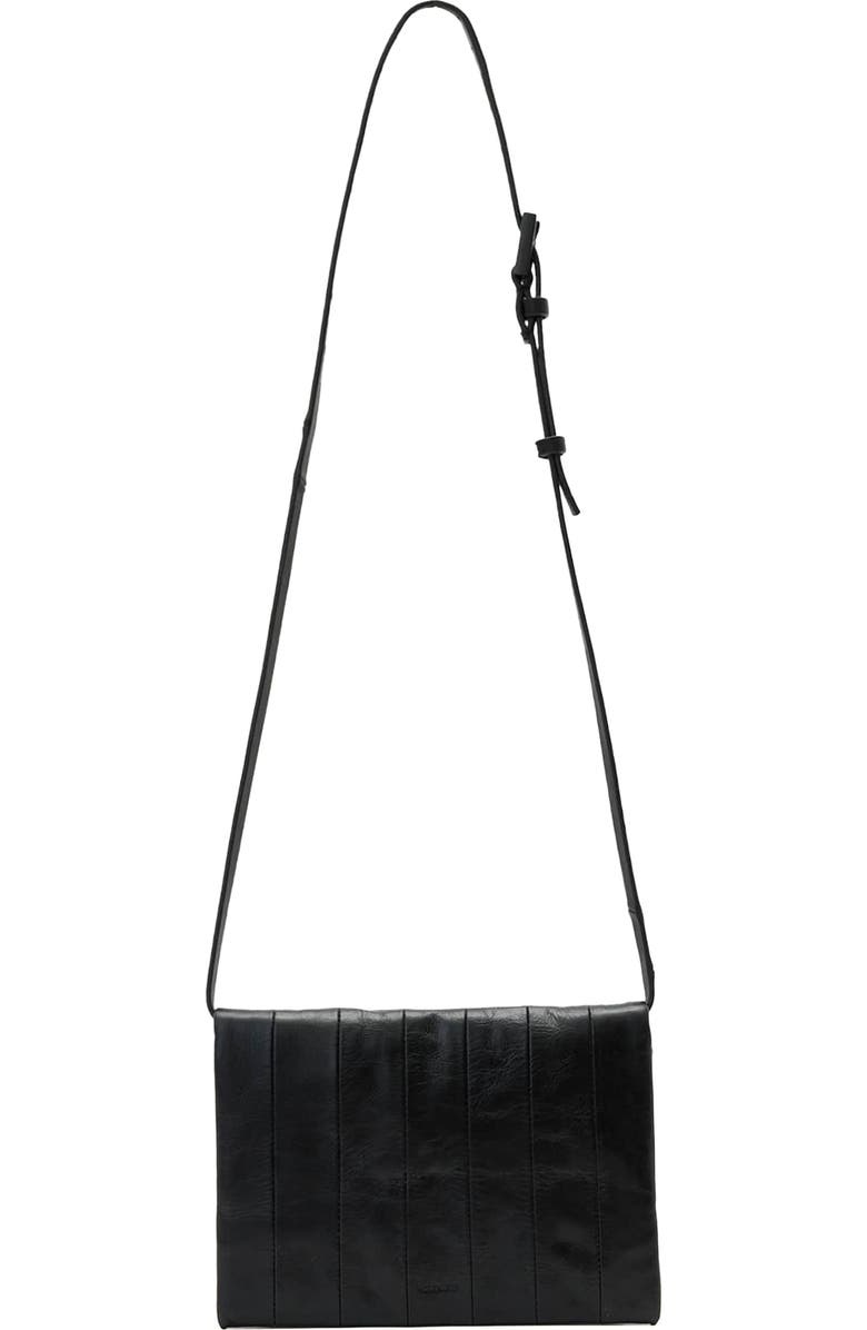 AllSaints Uma Leather Crossbody Bag, Main, color, Black
