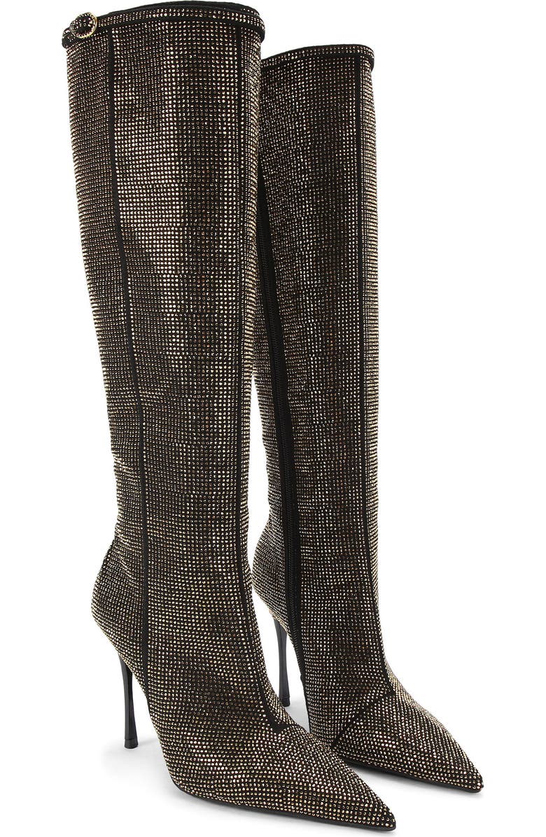 Kurt Geiger London Mayfair Pointed Toe Knee High Boot, Alternate, color, Charcoal