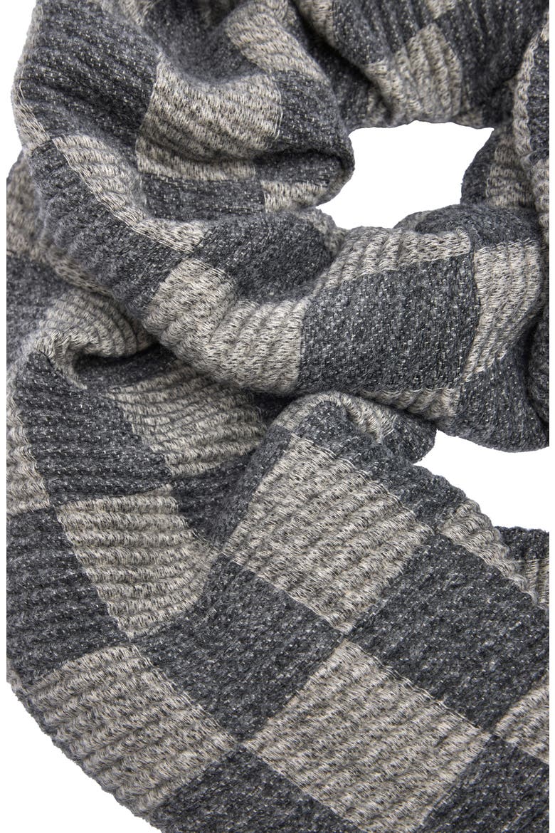 Fringe Checkered Scarf, Alternate, color, GREY