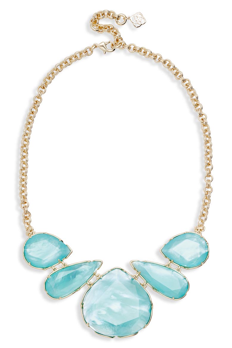 Kenzie Statement Necklace, Main, color, GOLD/ AQUA ILLUSION