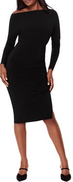 Miraclesuit® Niki Ruched Off the Shoulder Stretch Jersey Dress