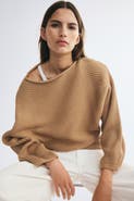 H&M Boat-Neck Rib-Knit Sweater