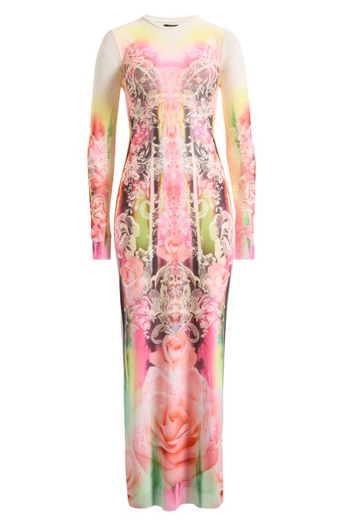 AFRM AFRM DIDI PRINTED LONG SLEEVE MESH MAXI DRESS 