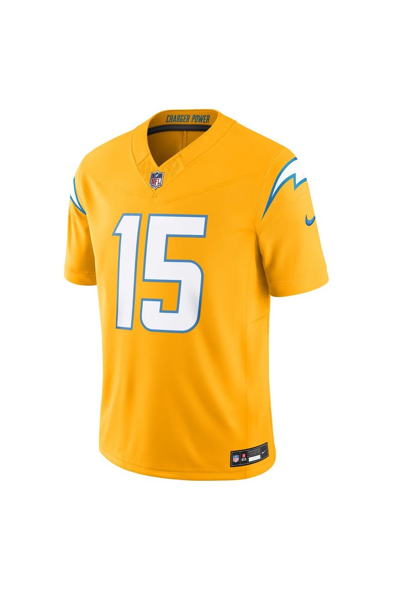 Men's Nike Ladd McConkey Gold Los Angeles Chargers Alternate Charger Power Vapor F.U.S.E. Limited Jersey, Alternate, color, Gold