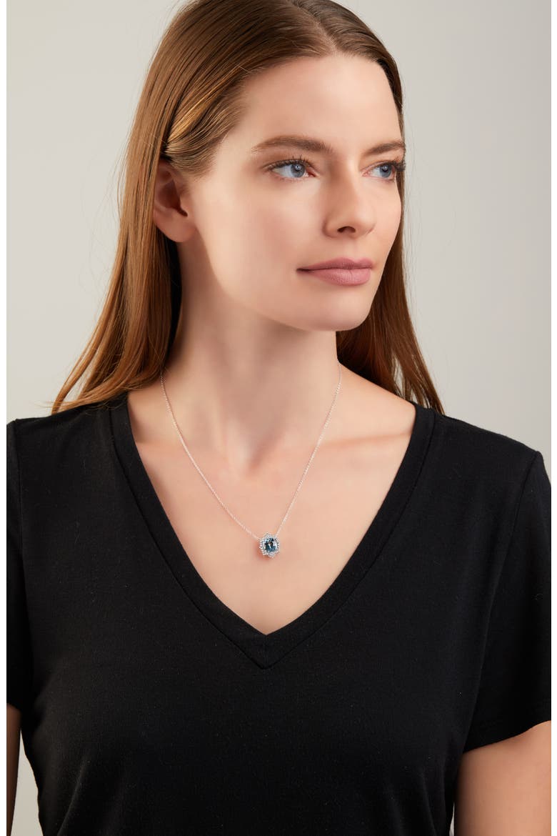 Aquamarine Pendant Necklace (Nordstrom Exclusive), Alternate, color, WHITE GOLD