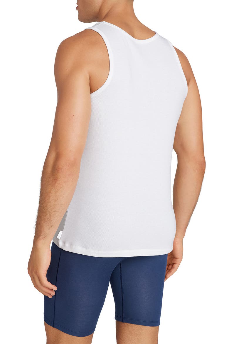 Cool Stretch Cotton Rib Tank Top, Alternate, color, WHITE