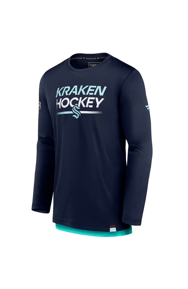 FANATICS Men's Fanatics Deep Sea Blue Seattle Kraken Authentic Pro Tech Long Sleeve T-Shirt, Alternate, color, Navy