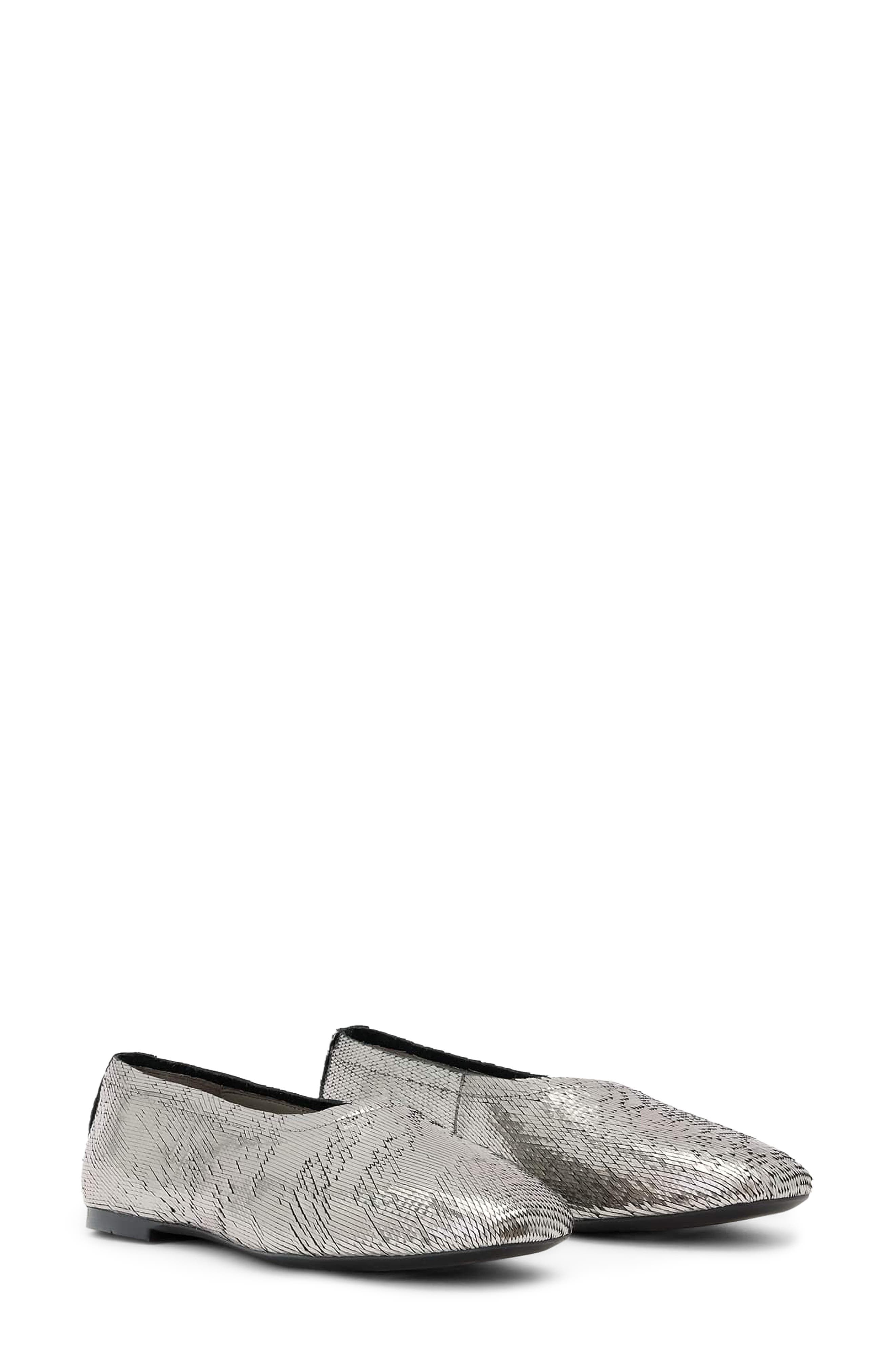 AllSaints Hailee Flat, Main, color, Gunmetal Grey