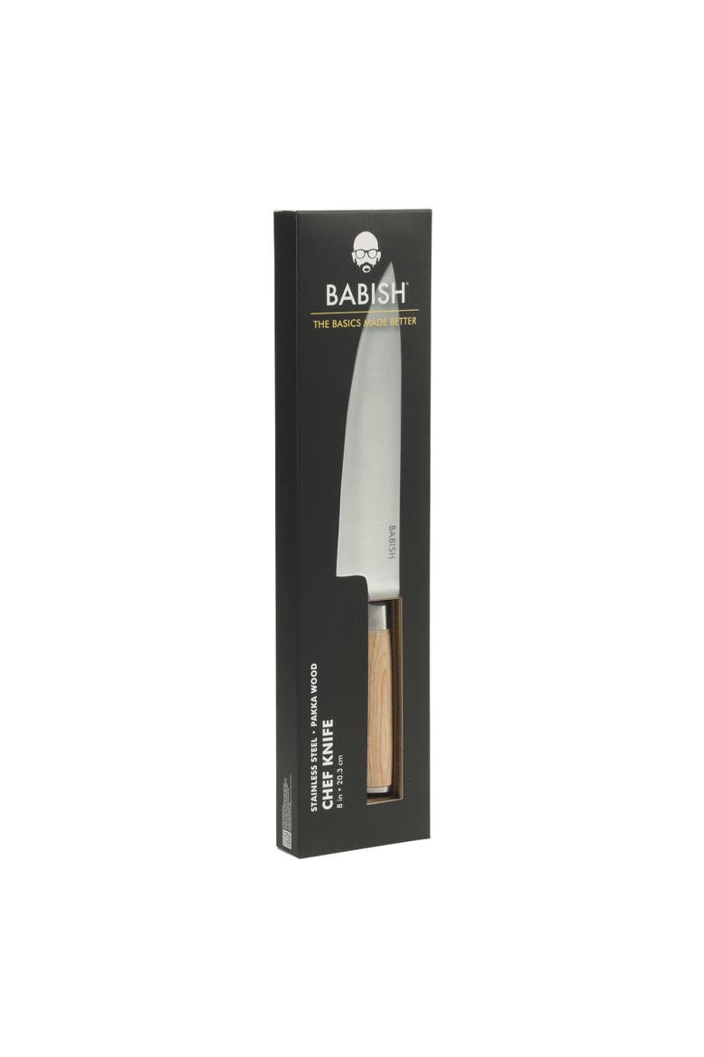 Chef Knife High Carbon 1.4116 German Steel Kitchen Knife with Pakka Wood Handle, Alternate, color, Natural