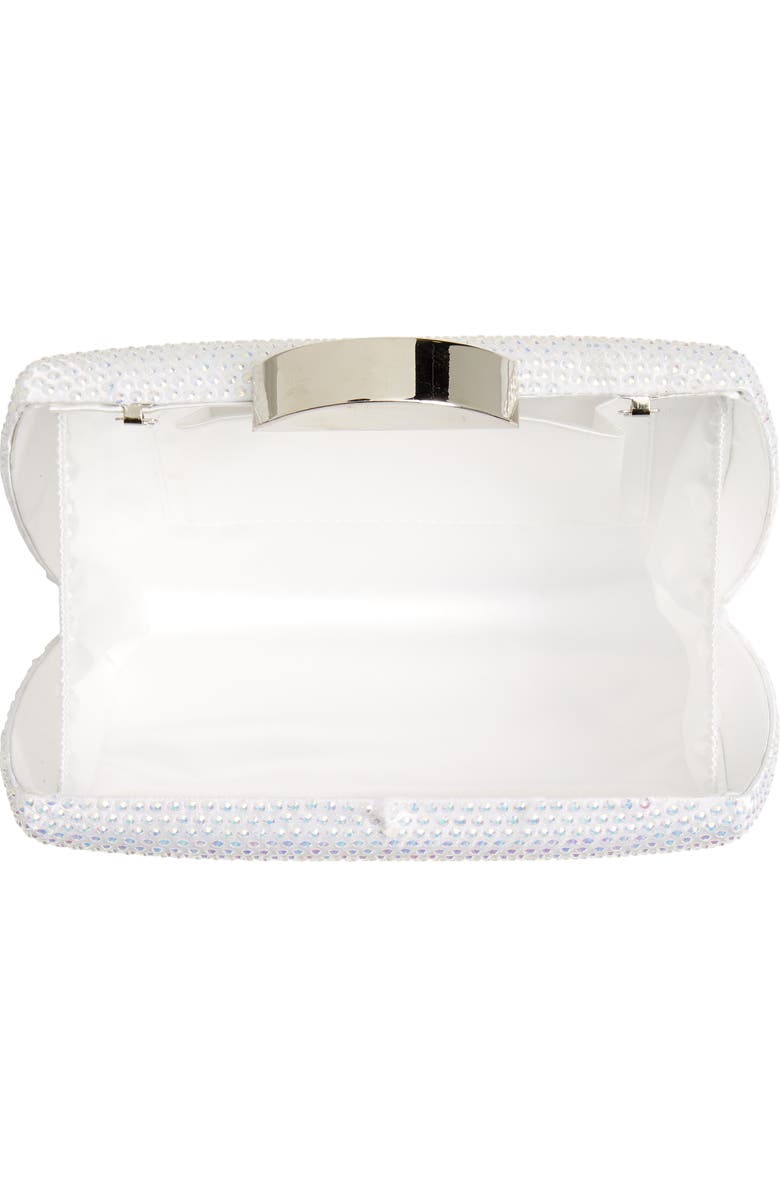 Nina Pacey Crystal Minaudière, Alternate, color, White Ab