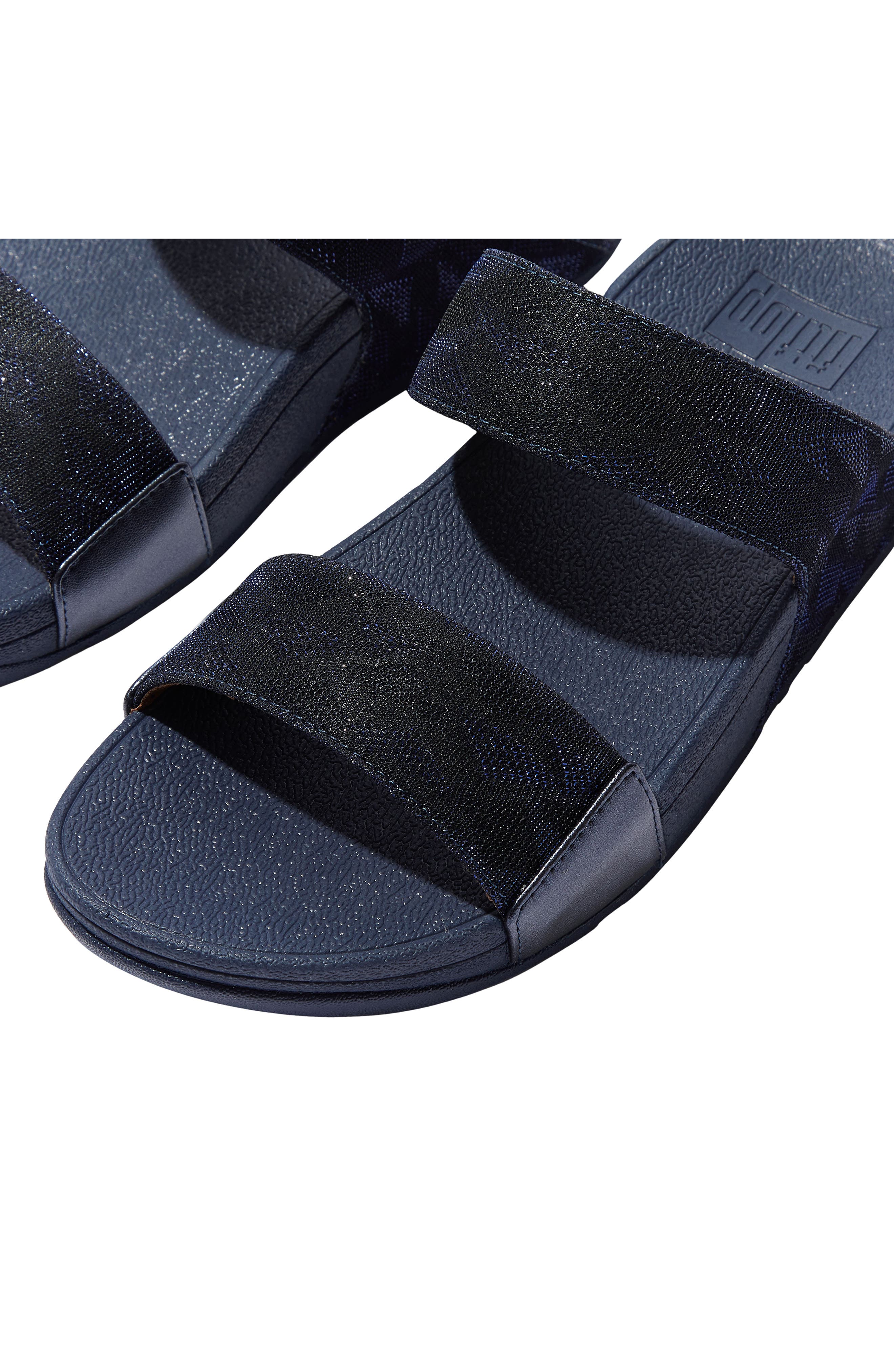 Lulu Glitz Slide Sandal, Alternate, color, MIDNIGHT NAVY