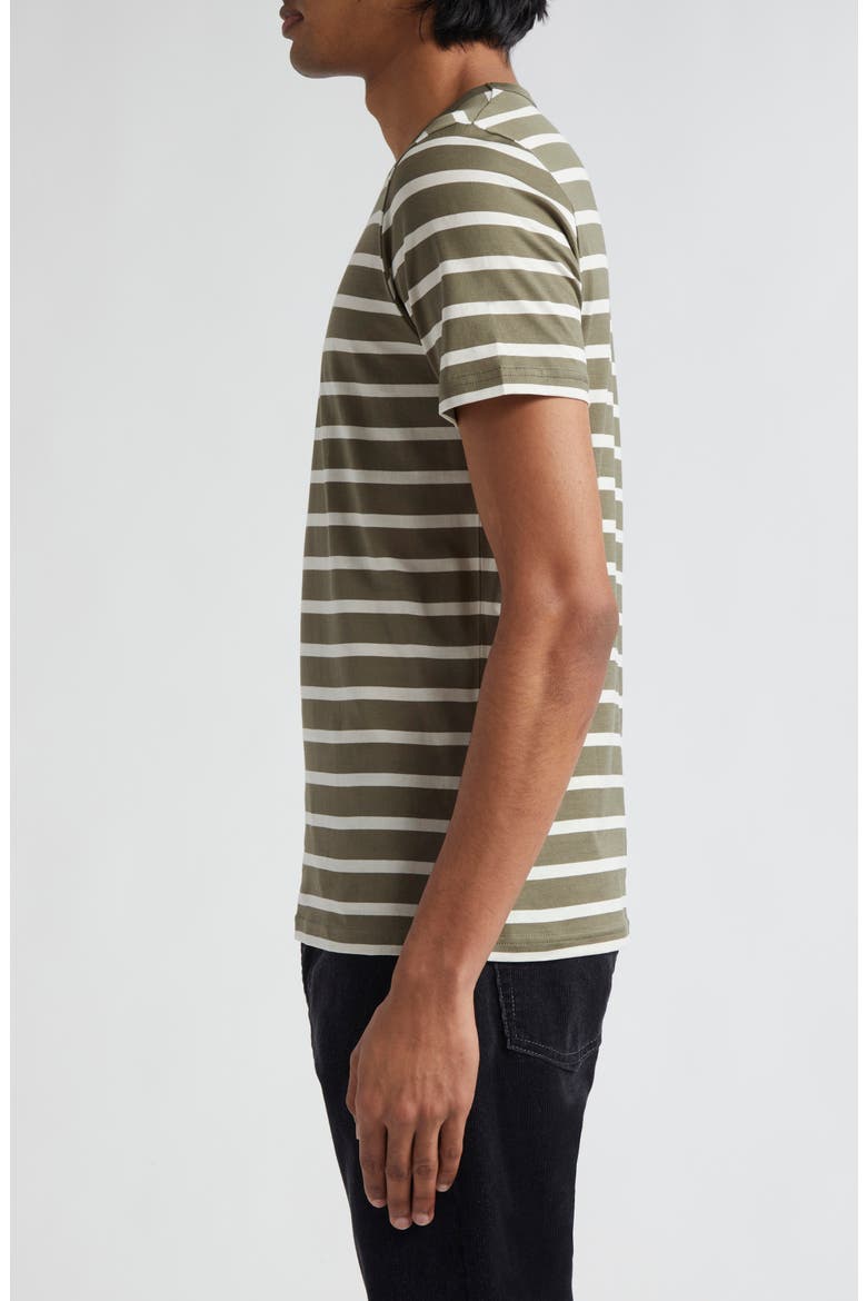 Stripe Cotton Crewneck T-Shirt, Alternate, color, KHAKI/ ECRU BRETON STRIPE