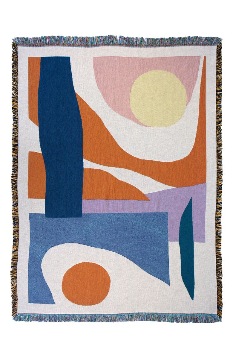 Slowdown Studio Essien Woven Throw Blanket, Main, color, Ivory Multi