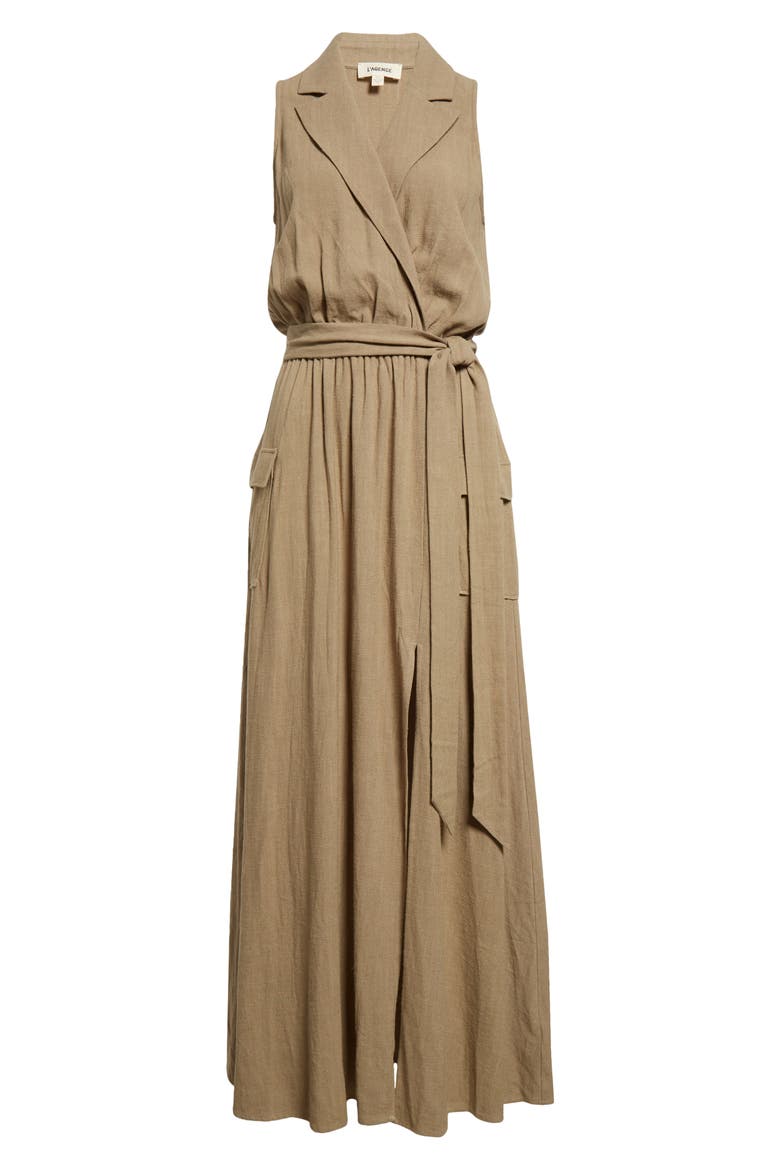 Mayer Military Faux Wrap Maxi Dress, Alternate, color, COVERT GREEN