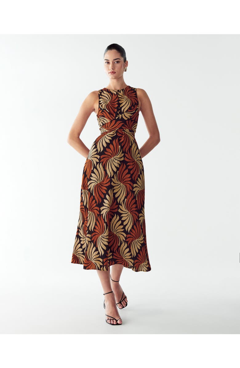 WILLA Revival Midi Dress, Main, color, Golden Leaf