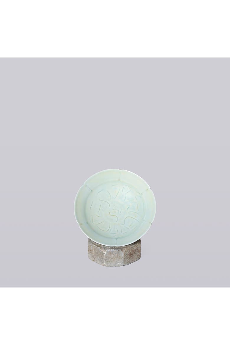Porcelain Small Peony Dish, Main, color, Green