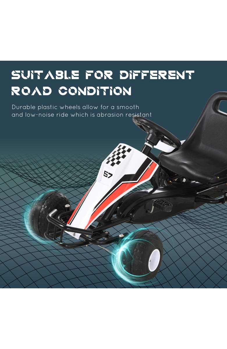 Aosom Kids Pedal Go Kart, Racing Style, Alternate, color, 