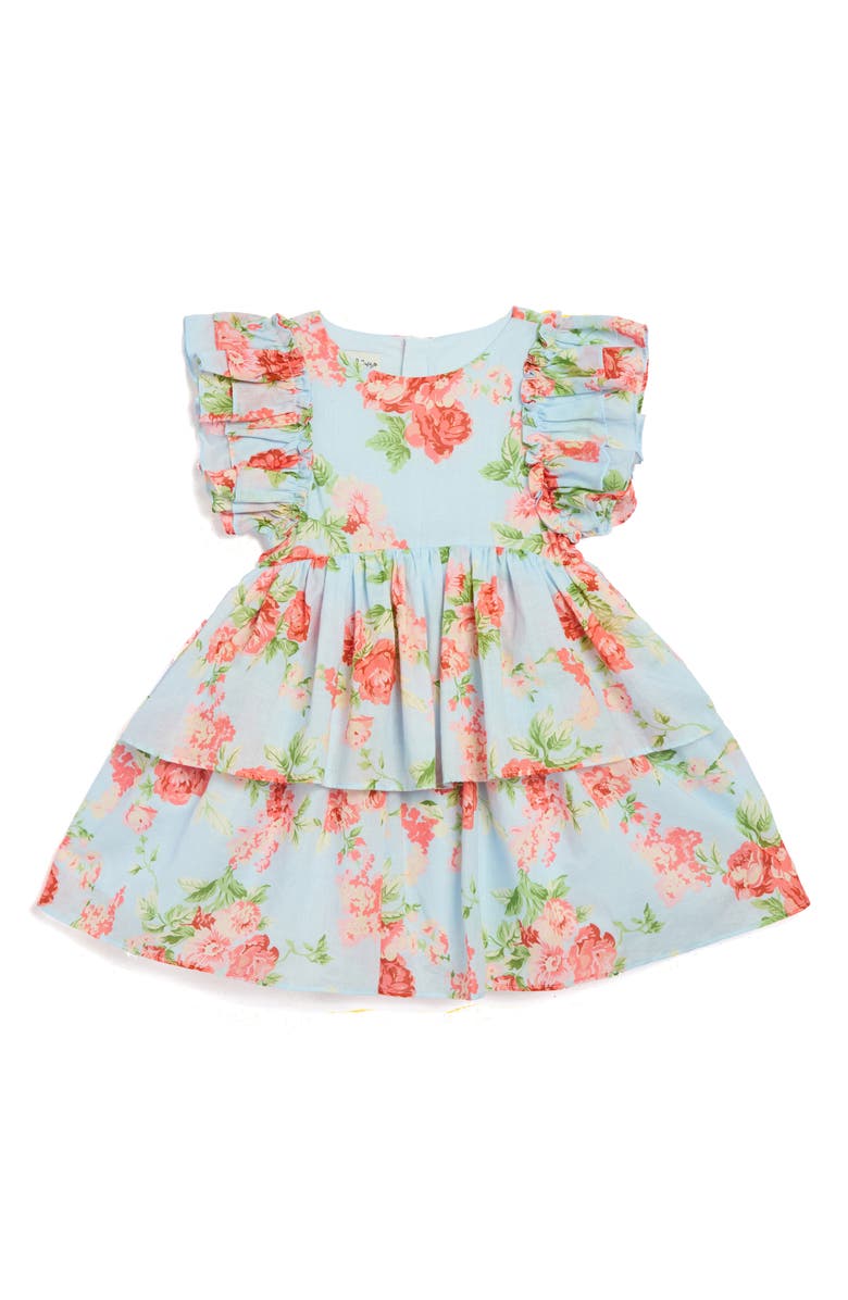 Pippa & Julie Kids' Rylie Rose Ruffle Cotton Party Dress, Main, color, 