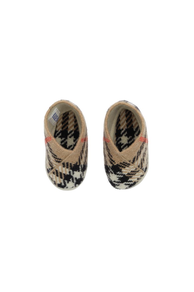 Check Wool Cashmere Blend Booties, Alternate, color, Sand beige