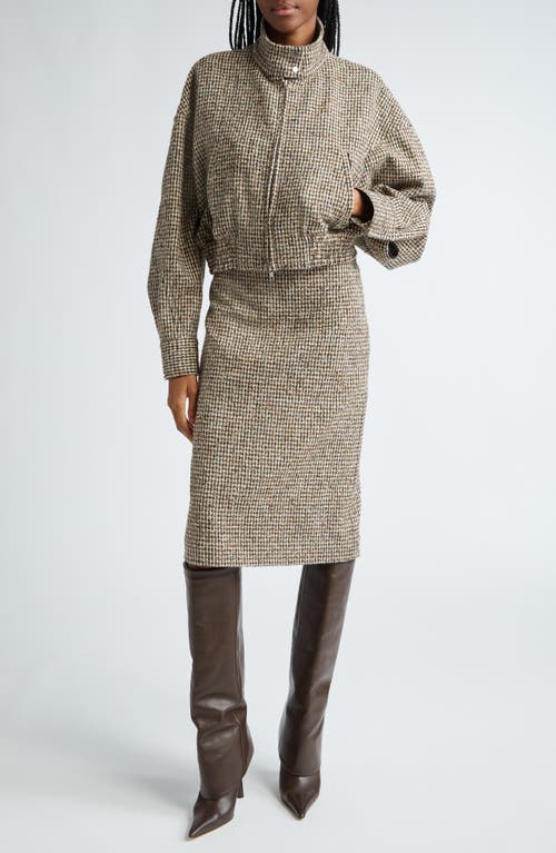 A.l.c . Cara Houndstooth Pencil Skirt In Cream/brown