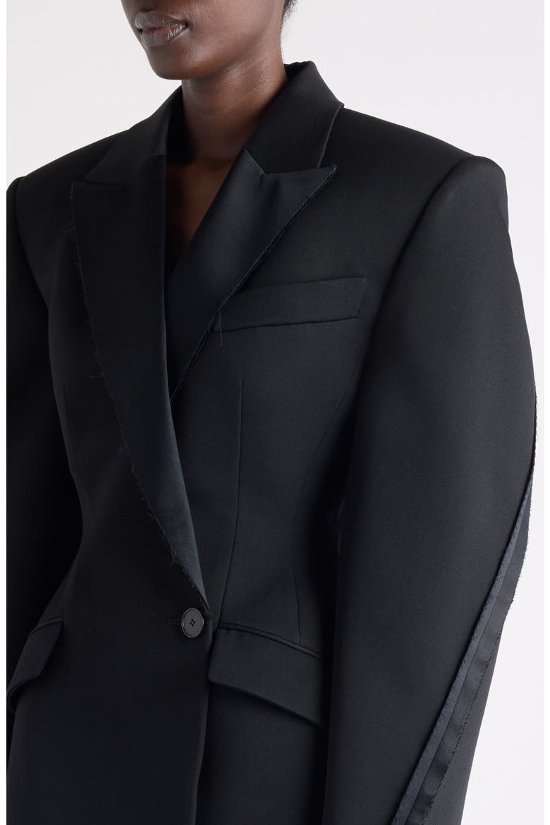 Reversed Seam Cocoon Jacket Dress, Alternate, color, BLACK
