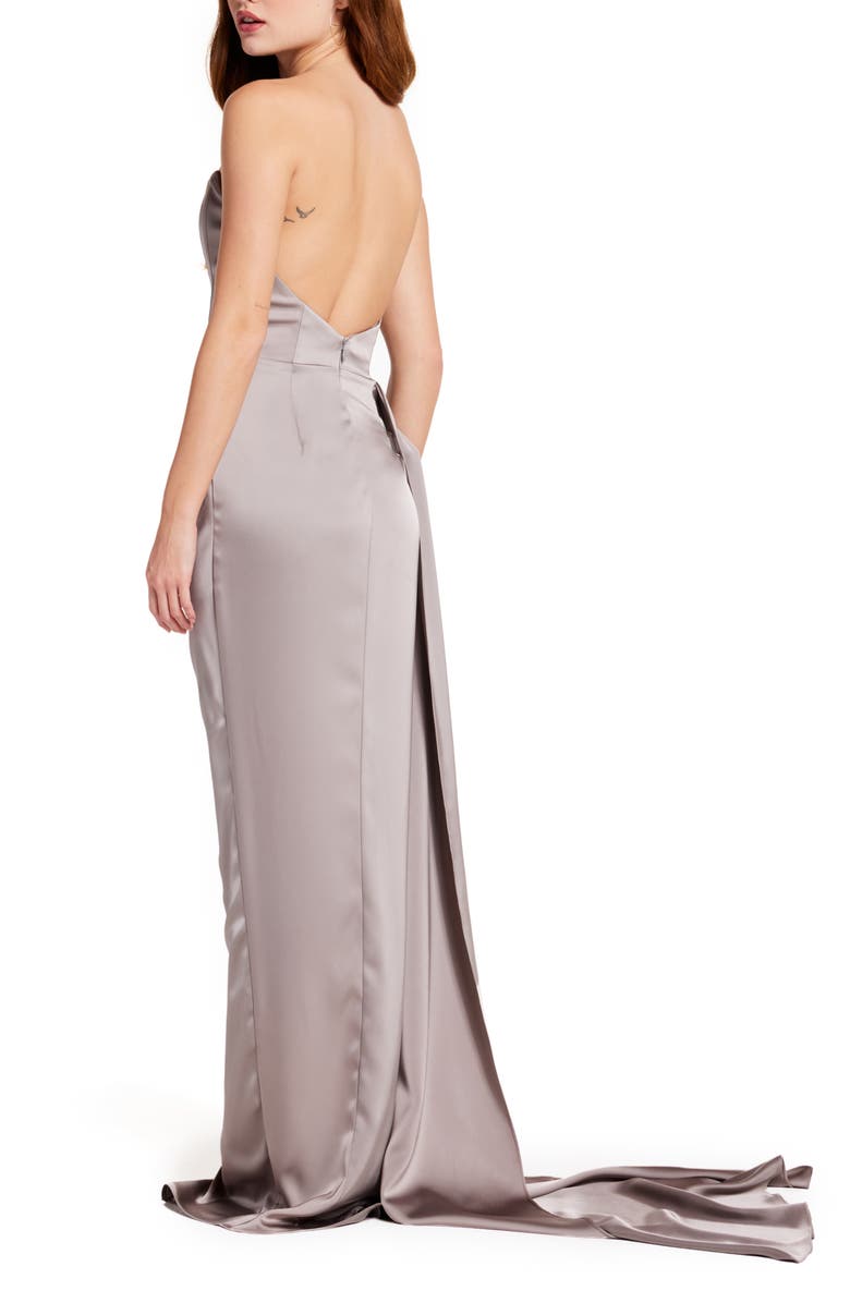 Katie May Bita Strapless Satin Gown, Alternate, color,