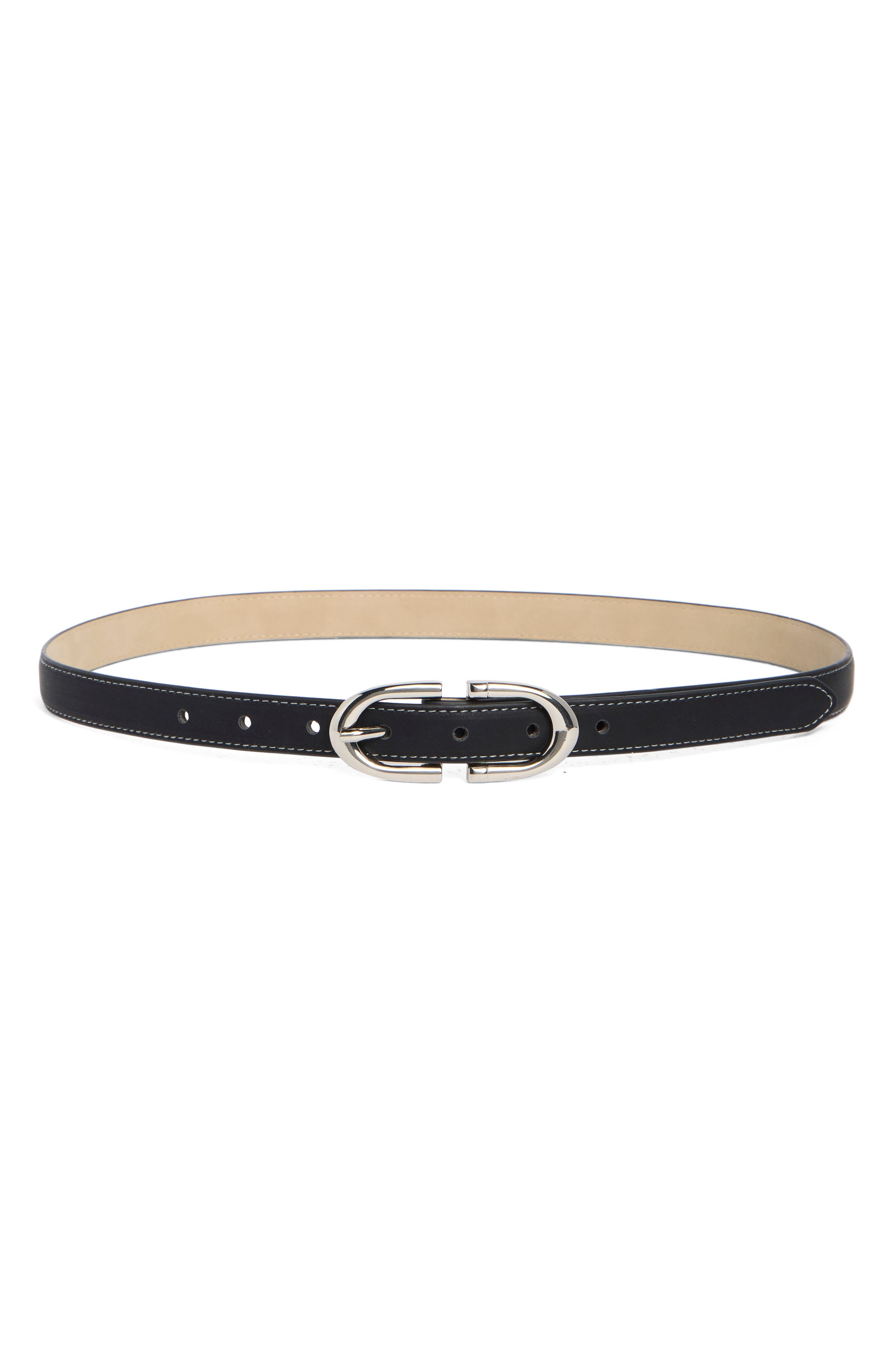 Vince Camuto Stitch Edge Skinny Belt