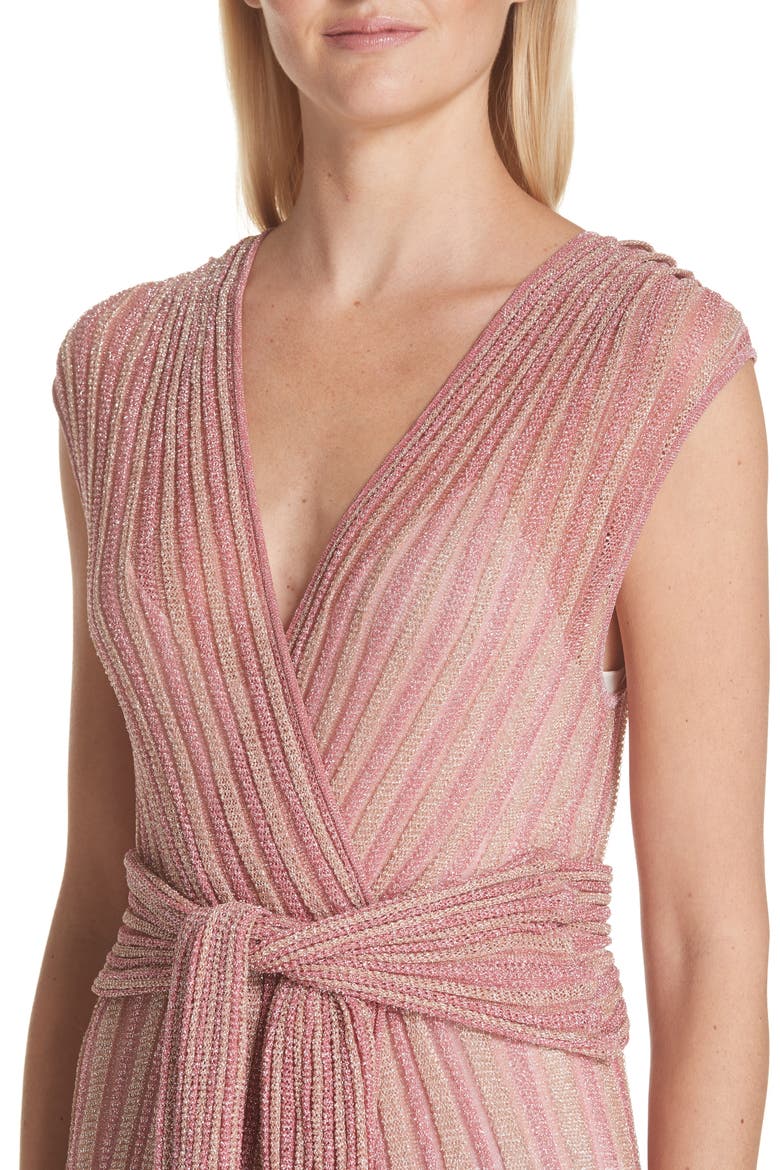 Metallic Knit Gown, Alternate, color, PINK