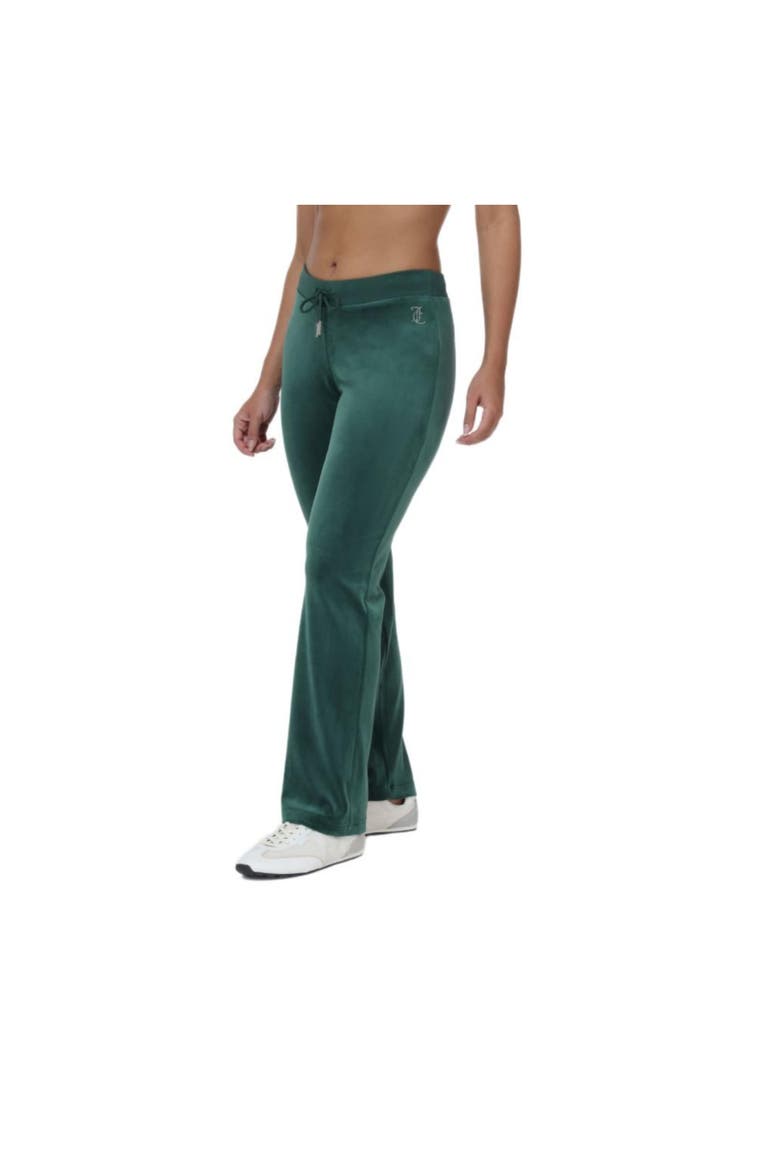 Rib Waist Velour Track Pants with Rhinestone Bling, June Bug, Alternate, color, JUNEBUG