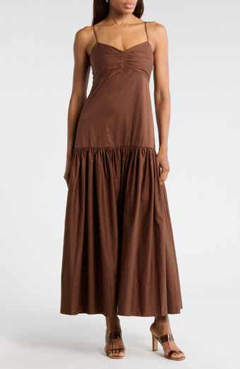 A.L.C. Harper Ruched Cotton Maxi Dress