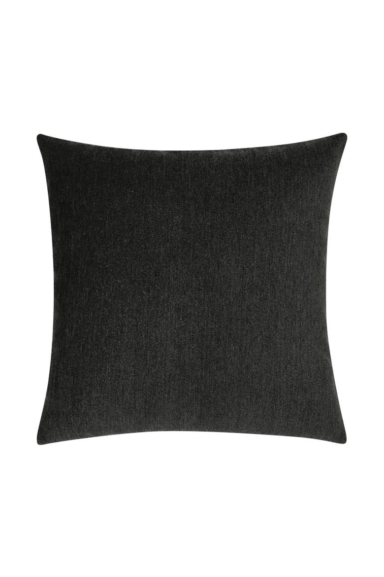 Luxe Velour Plush Chenille Indoor & Outdoor Woven Accent Pillow, Main, color, Charcoal