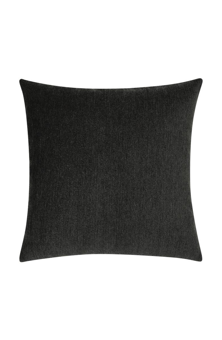 Elaine Smith Luxe Velour Plush Chenille Indoor & Outdoor Woven Accent Pillow, Main, color, Charcoal