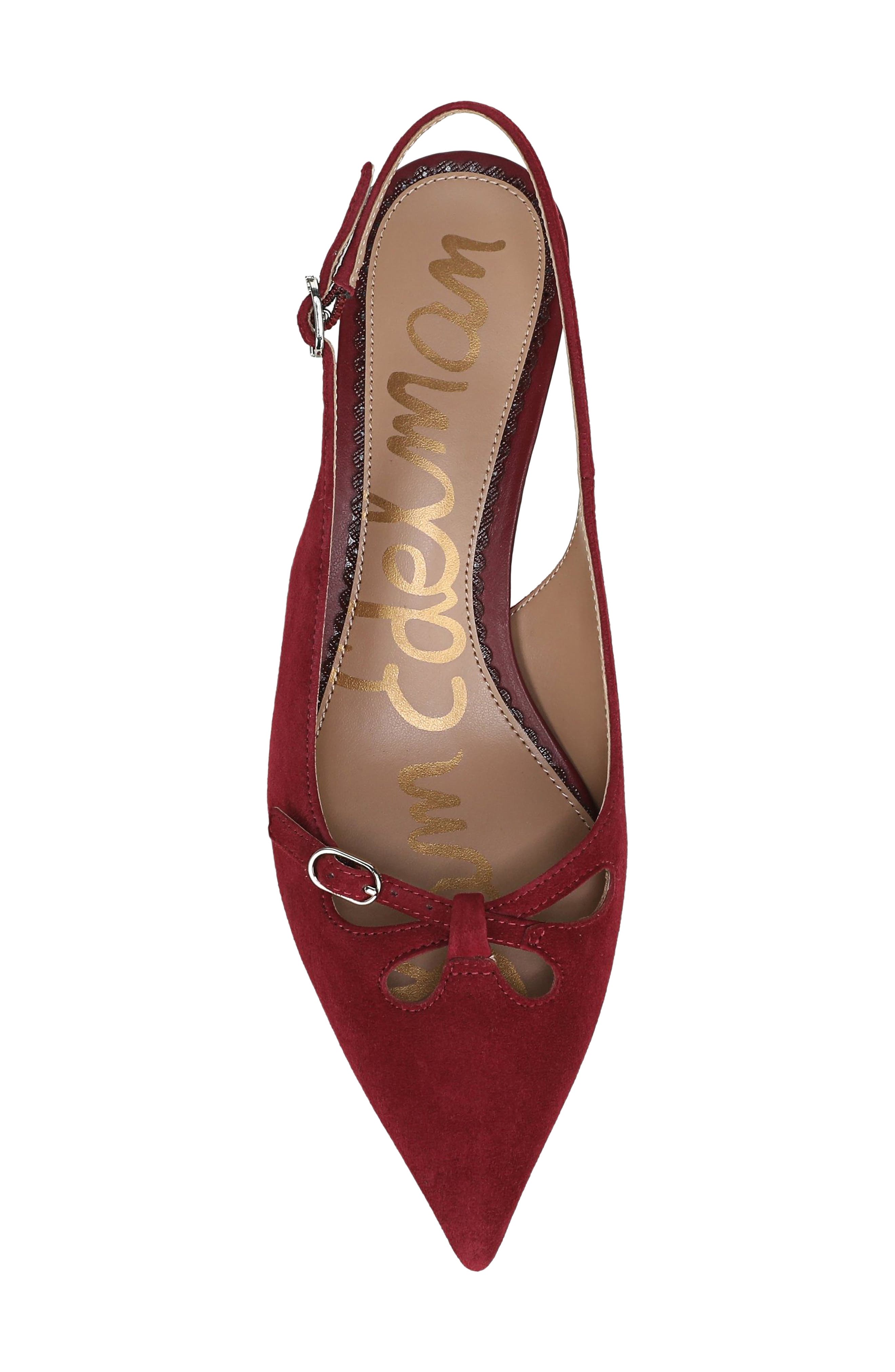 Fauna Leather Slingback Pump, Alternate, color, FRENCH MERLOT