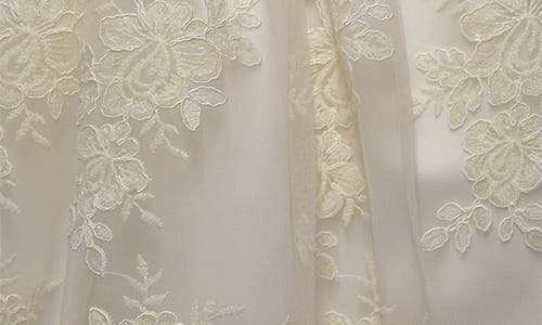 Iris & Ivy Kids' Stretch Velvet & Lace Dress In White