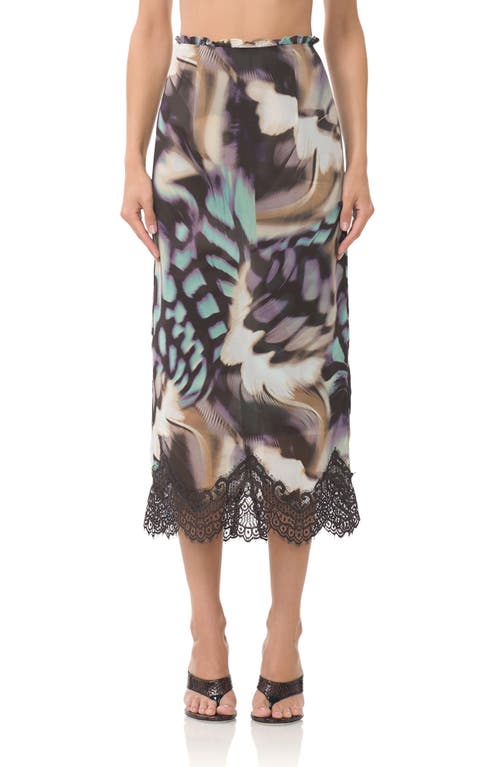 AFRM Ackley Lace Trim Midi Skirt in Feather Swirl  product