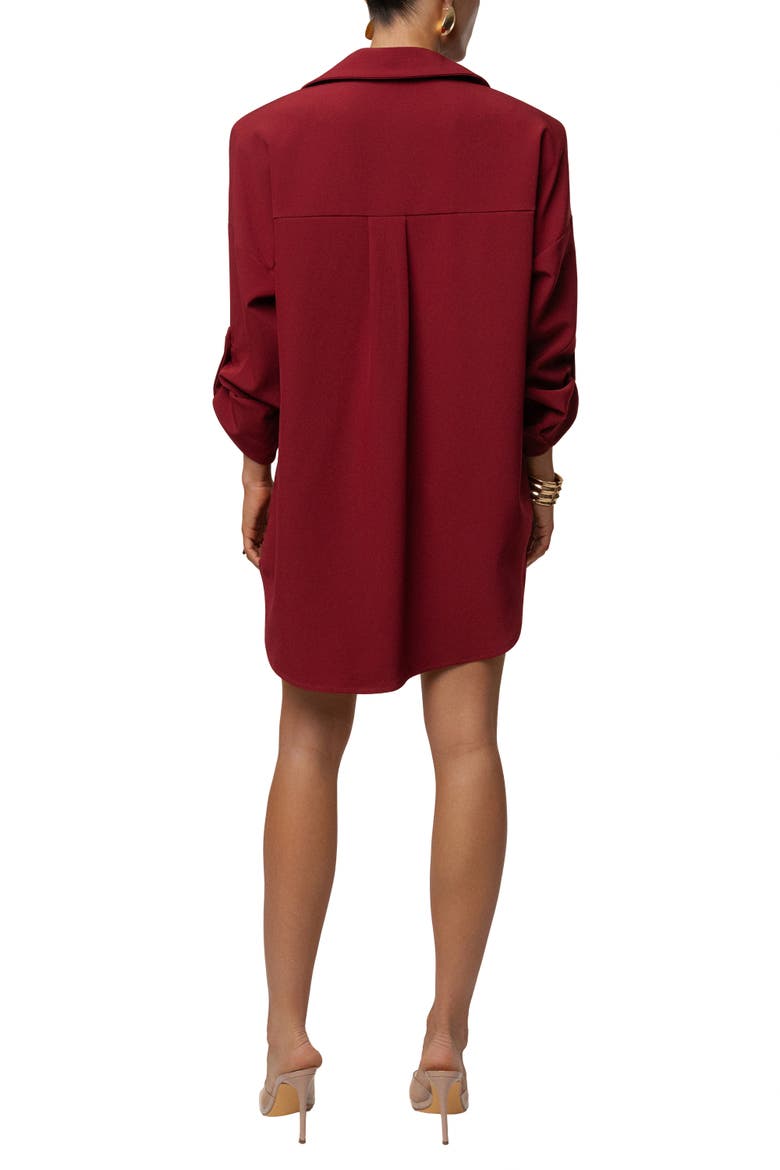 Downtime Collared Shirt Dress, Alternate, color, Burgundy