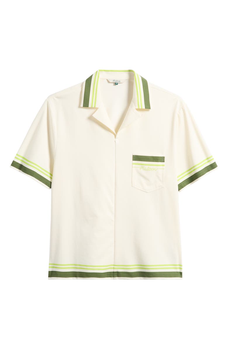 MALBON Ventura Popover Camp Shirt, Main, color, Cream