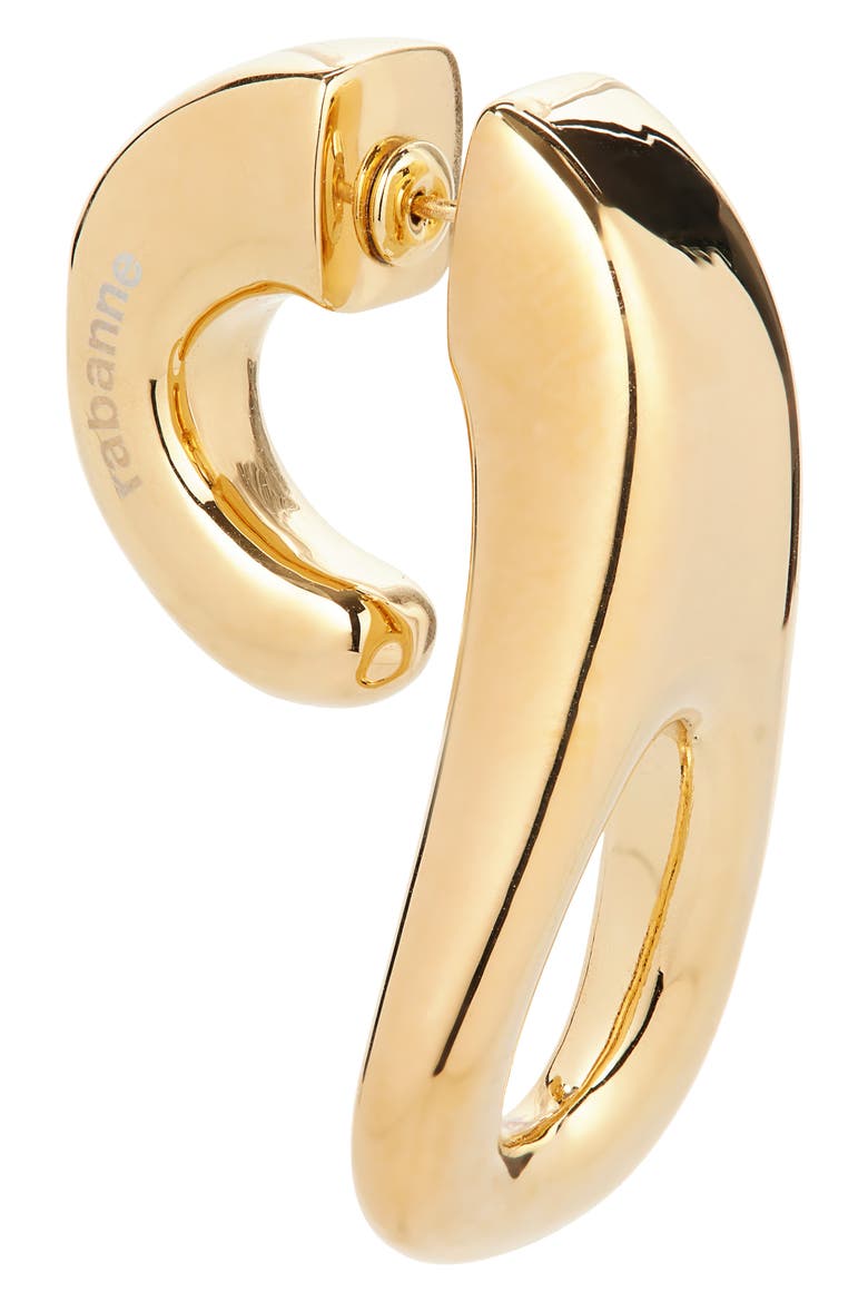 Zip Pull Single Earring, Alternate, color, GOLD