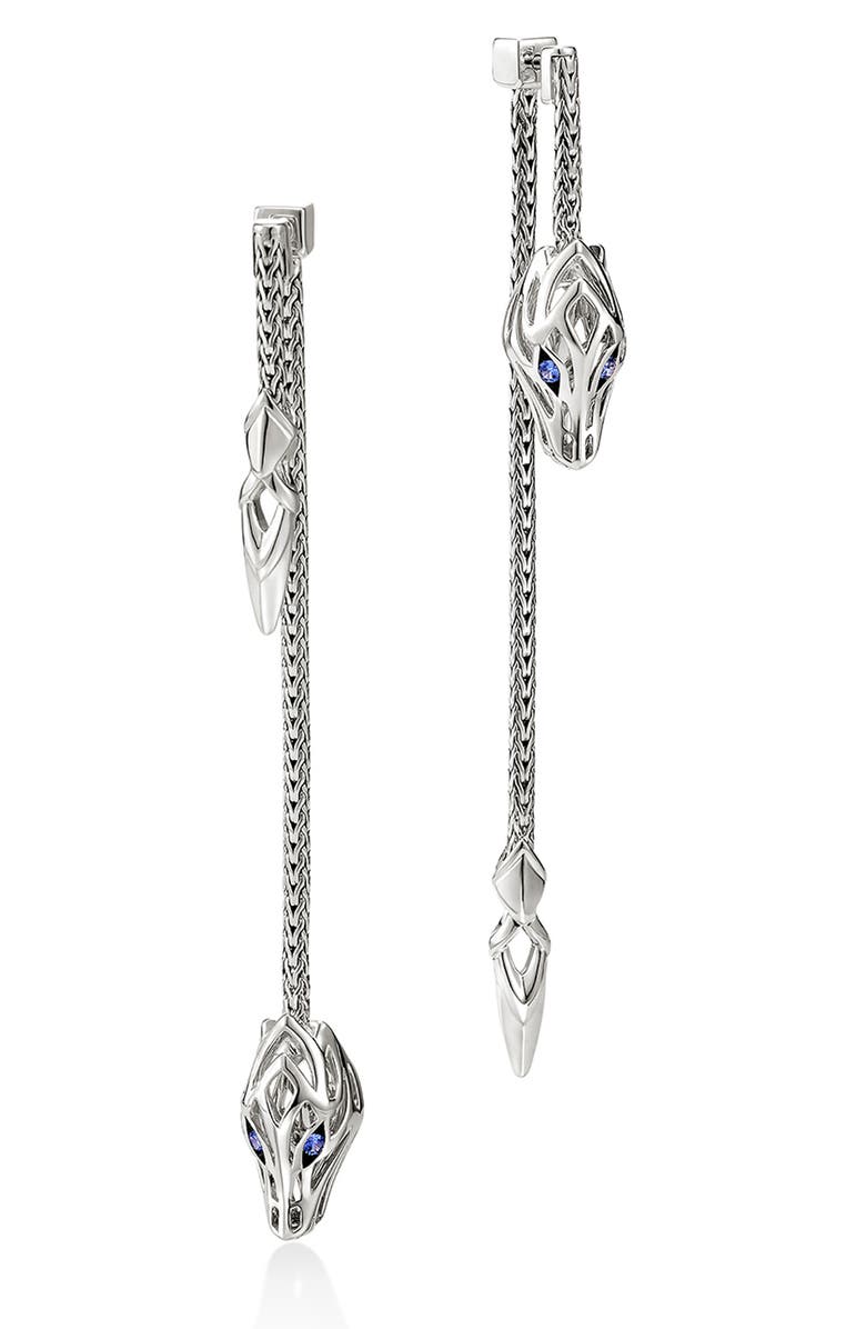 John Hardy Naga Drop Earrings, Main, color, Silver