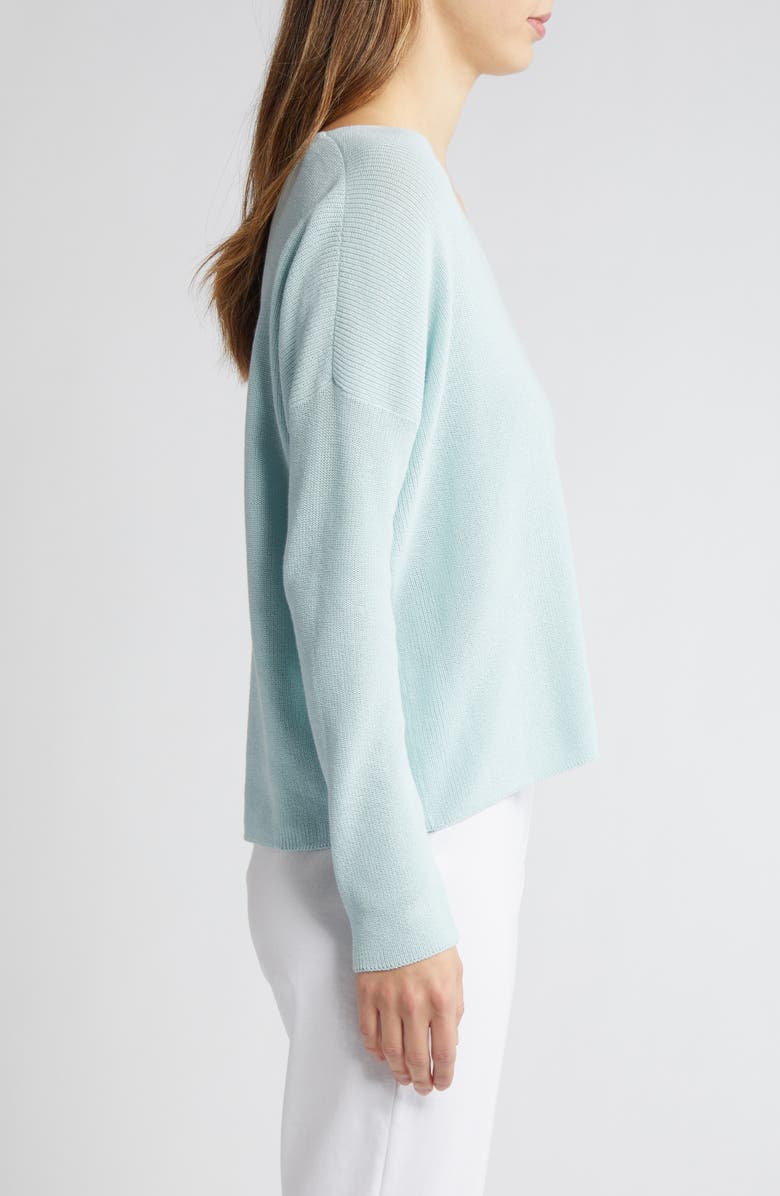 Eileen Fisher V-Neck Organic Cotton Pullover Sweater, Alternate, color,