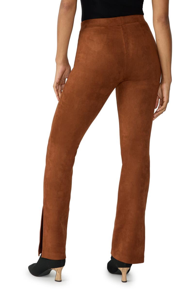 Sanctuary Abbey Slit Hem Faux Suede Pants, Alternate, color, Caramel Ca
