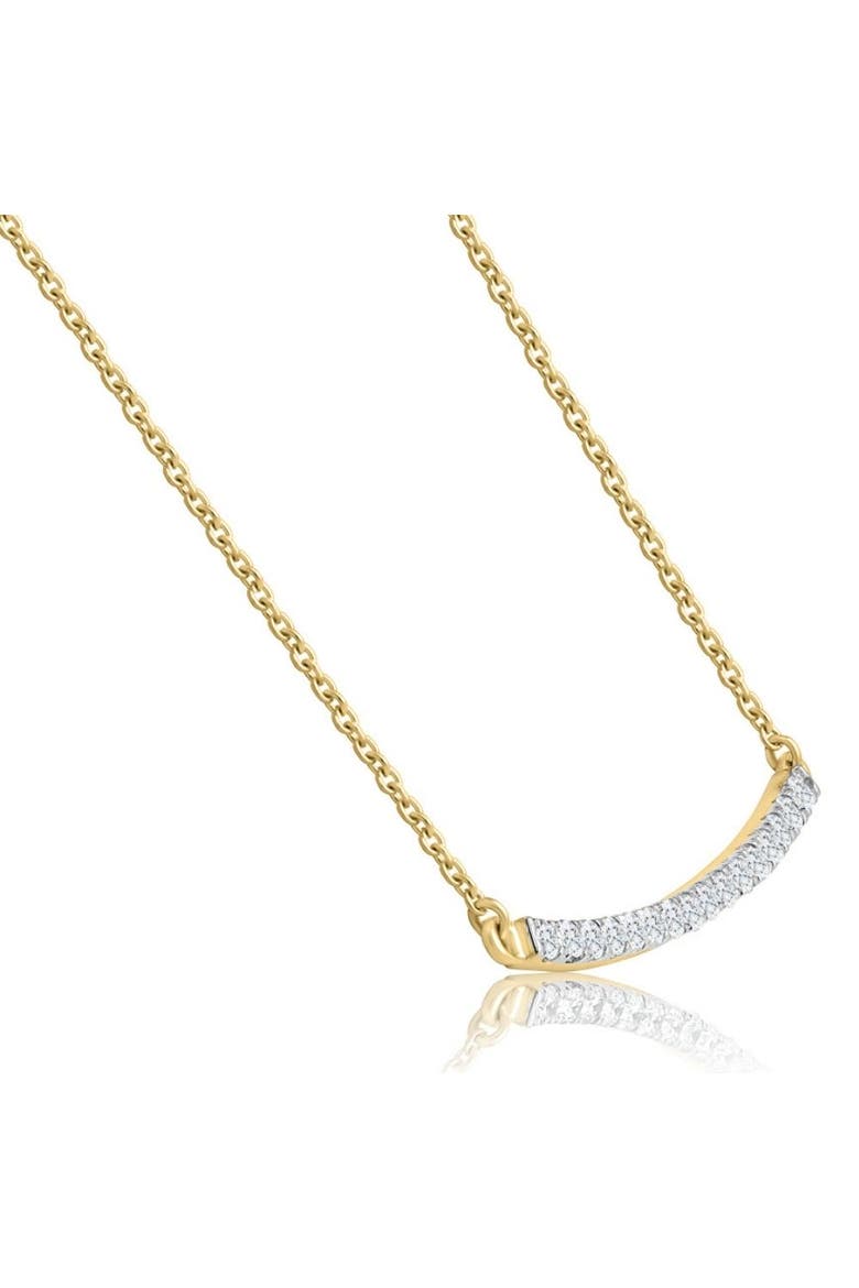 1/3Ct Diamond Bar Pendant 10k Gold Necklace Lab Grown 1 1/3", Alternate, color, 10k Yellow Gold
